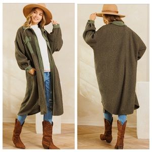 ShopEvelynne Olive Green Long Coat